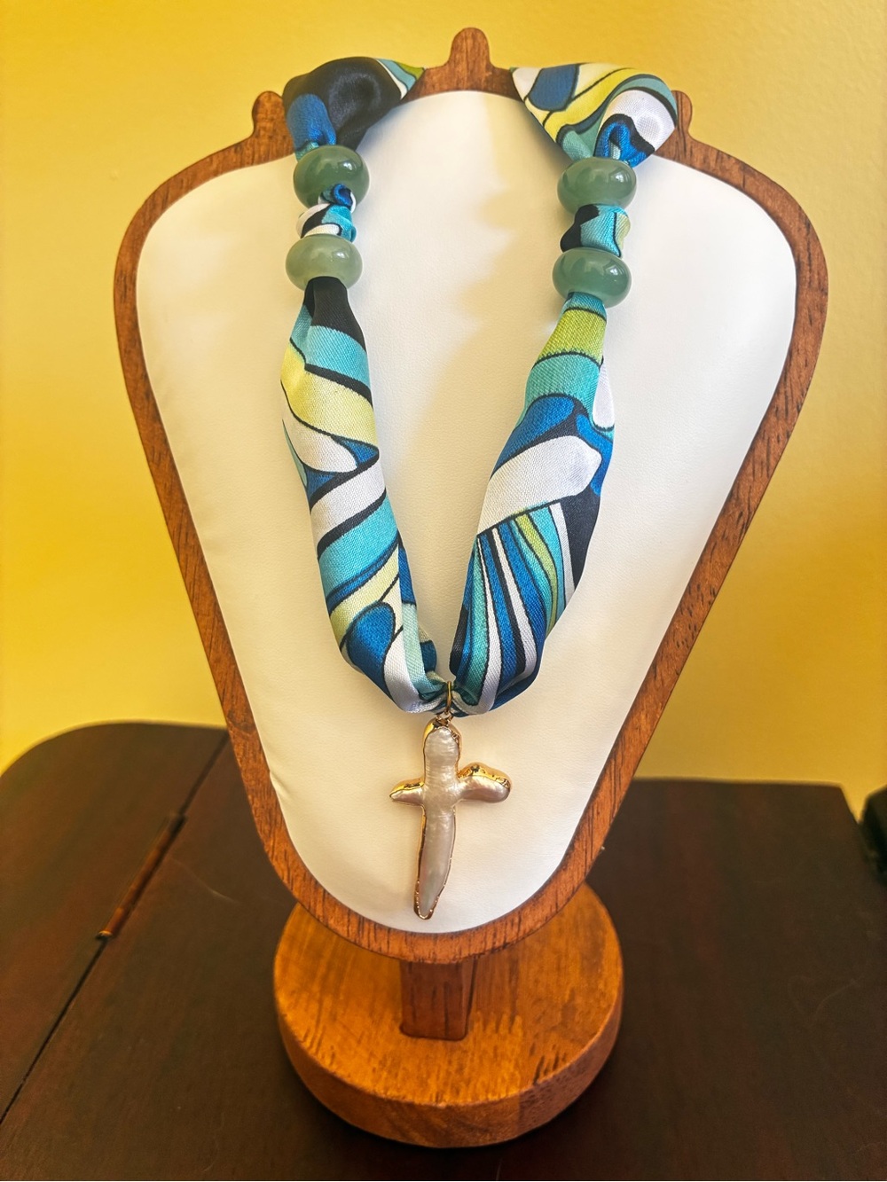 Scarf Necklace- Cross